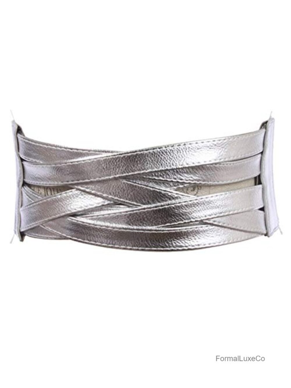4in High Waist Wide PU Elastic Braided Stretch Belt Womens Fashion